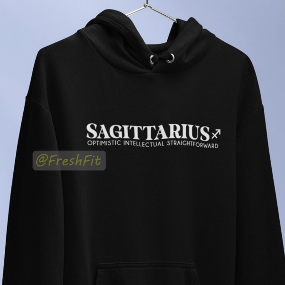 🆕Sagittarius Zodiac Personality Black Fleece Pullover Hoodie